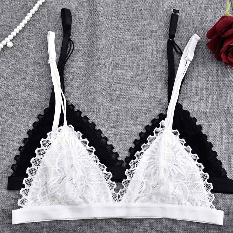 EFINNY Women Sexy Lingerie Floral Sheer Lace Bra Top Seamless