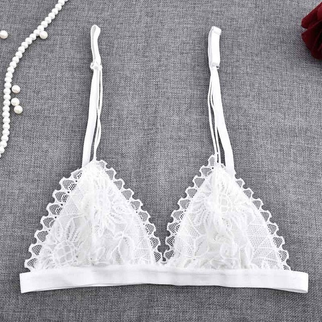 EFINNY Women Sexy Lingerie Floral Sheer Lace Bra Top Seamless