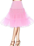 Traditional Knee-Length Skirts for Wedding Three Hoops Underskirts Western Party Crinoline Skirts Colorful Petticoats Three Size