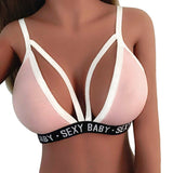 Women Word Print Sexy Baby Bralette Pure Three Quarters Unpadded Bra