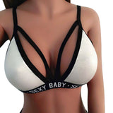 Women Word Print Sexy Baby Bralette Pure Three Quarters Unpadded Bra