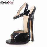 Wonderheel  summer Extreme high heel appr. 7" heel  Sexy fetish High Heel BUCKLE STRAP  stiletto heel WOMEN sexy SANDALS