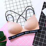 SP&CITY Sporty Style Letter Patterned Push Up Bra Fashion Soft Seamlesss Bra Women Sexy Lingerie Feamle Silicon Bras