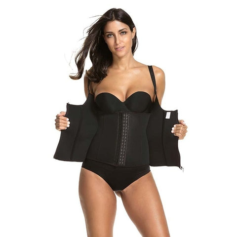 Slimming Waist Trainer Zipper Top Shape Wear Neoprene Sweet Sweat Vest Women Plus Sizes Tummy Control Body Magic Shaper Lingerie