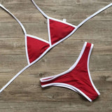 OUTAD Women Sexy Bikini Set Halter Design Vintage Solid Color Swimwear Bathing Suit Swimsuit Ladies Summer Beach Wear Drop Ship