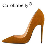 Carollabelly Stilettos Womens Shoes High Heels 12CM High Heels Black Shoes Pumps Women Heels Sexy Pointed Toe Wedding Shoes