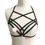 Women Sexy Fashion Ladies Halter Elastic Cage Sexy Strappy Bra Bustier Polyester Bra Strap