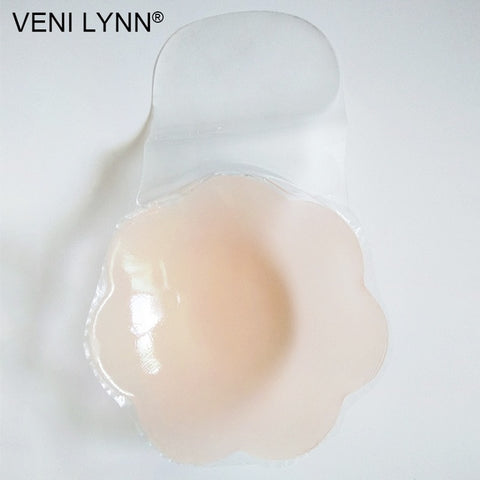 VENI LYNN Instant Boob Lift Up Tape Petals Reusable Flower Silicone Nipple Cover Breast Pasties Round Chest Stickers for Nipple