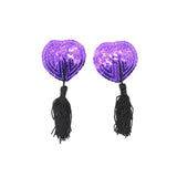 Sexy Self Adhesive Sequin Tassel Cover Heart Shape Bra Nipple Cover Pasties Breast Petals 2pcs/set H7