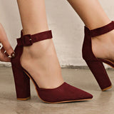 Women Pumps Ankle Strap Women Helels For Wedding Shoes Women Heels Classic High Heels Extreme Heeled Sandals 12CM Ladies Red888