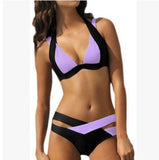 European and American swimsuit color split female sexy swimsuit sexy bikini lady