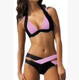 European and American swimsuit color split female sexy swimsuit sexy bikini lady