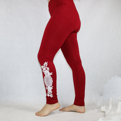 Babbytoro XS- 7XL leggings Women cotton lace decoration leggings 2019 leggins plus size long leggings plus size leg pants