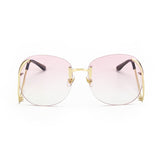 Rimless Frame Gradient Lens Curved Legs Glasses UV 400 Lens xx119