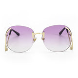 Rimless Frame Gradient Lens Curved Legs Glasses UV 400 Lens xx119