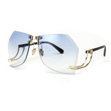 Oversize Sunglasses Women Rimless Elegant Lady Female Optics Clear Lens Sunglasses Gradient xx143