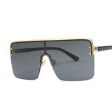 Oversize Sunglasses Women Semi-Rimless Square Sunglasses Men One Piece Lens Eyewear UV400 xx683