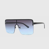 Oversize Sunglasses Women Semi-Rimless Square Sunglasses Men One Piece Lens Eyewear UV400 xx683