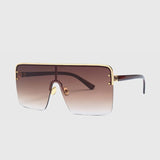 Oversize Sunglasses Women Semi-Rimless Square Sunglasses Men One Piece Lens Eyewear UV400 xx683