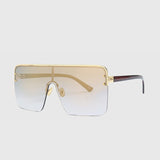 Oversize Sunglasses Women Semi-Rimless Square Sunglasses Men One Piece Lens Eyewear UV400 xx683