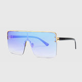 Oversize Sunglasses Women Semi-Rimless Square Sunglasses Men One Piece Lens Eyewear UV400 xx683
