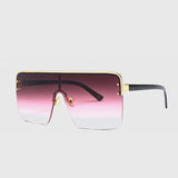 Oversize Sunglasses Women Semi-Rimless Square Sunglasses Men One Piece Lens Eyewear UV400 xx683