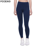 FCCEXIO 2019 Sexy Push Up Black Leggings Women New Fashion High Waist Workout Leggings Fitness Leggings Slim Sporting Legging