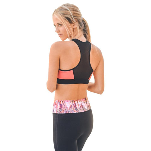 Coral Mesh Back Sports Bra