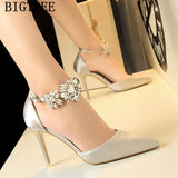 mary jane shoes wedding heels dress shoes women pumps rhinestone heels blue shoes high heels sandals women chaussure femme talon