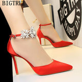 mary jane shoes wedding heels dress shoes women pumps rhinestone heels blue shoes high heels sandals women chaussure femme talon