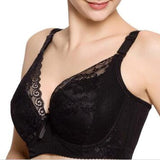 Hot Sale Plus Size Bra Cotton Full Cup Women Sexy Lace Push Up Bras New One Piece Side Gathering D Cup Thin CUP C D E QS