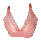 Hot Sale Plus Size Bra Cotton Full Cup Women Sexy Lace Push Up Bras New One Piece Side Gathering D Cup Thin CUP C D E QS